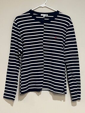 JW Anderson X Uniqlo asymmetrical striped long sleeve shirt Men’s size XS anchor